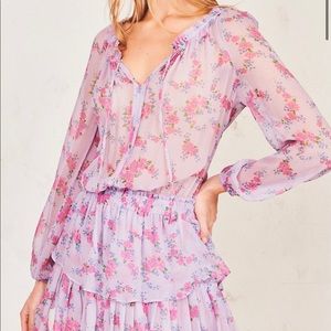 NWT loveshackfancy popover silk dress